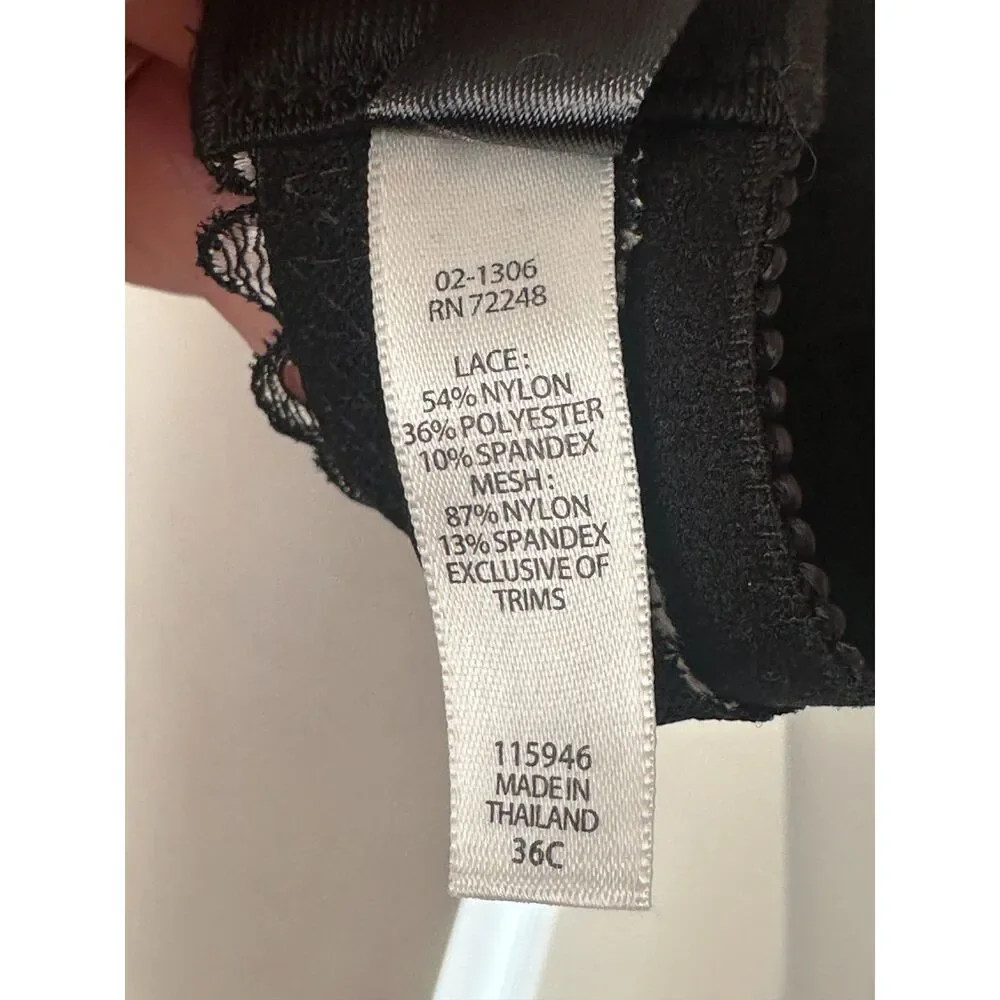 Lacy bra, by Paramour, black/white, size 36C.